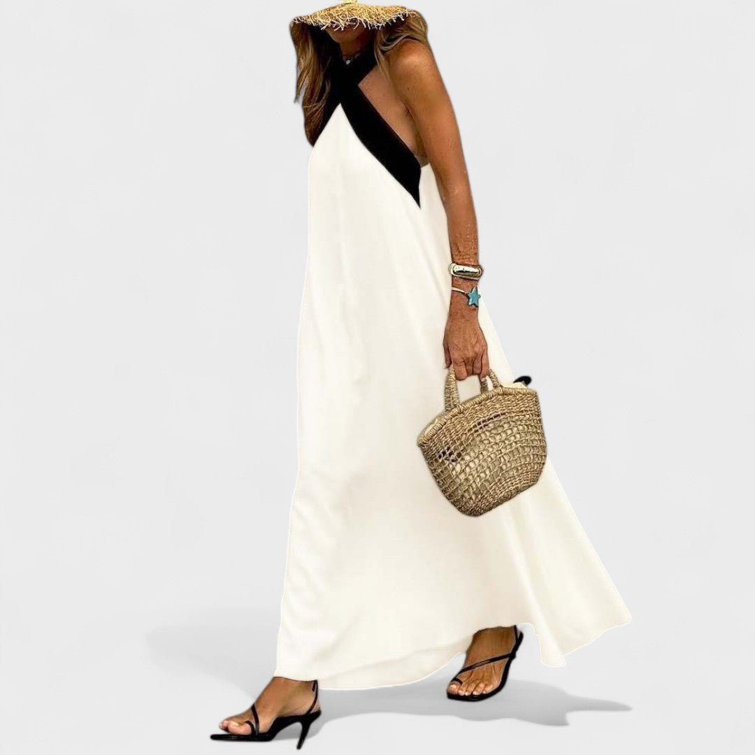 Women's Sleeveless Maxi Dress Cross Strap