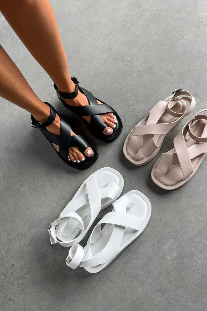 Women's Platform Buckle Sandals Flat
