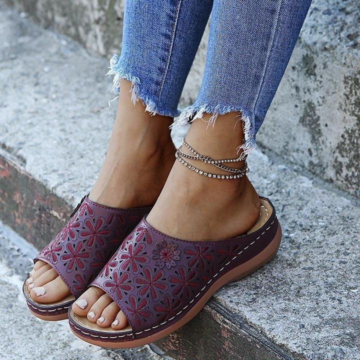 Women's Orthopedic Flat Sandals Cushioned Comfortable Walking