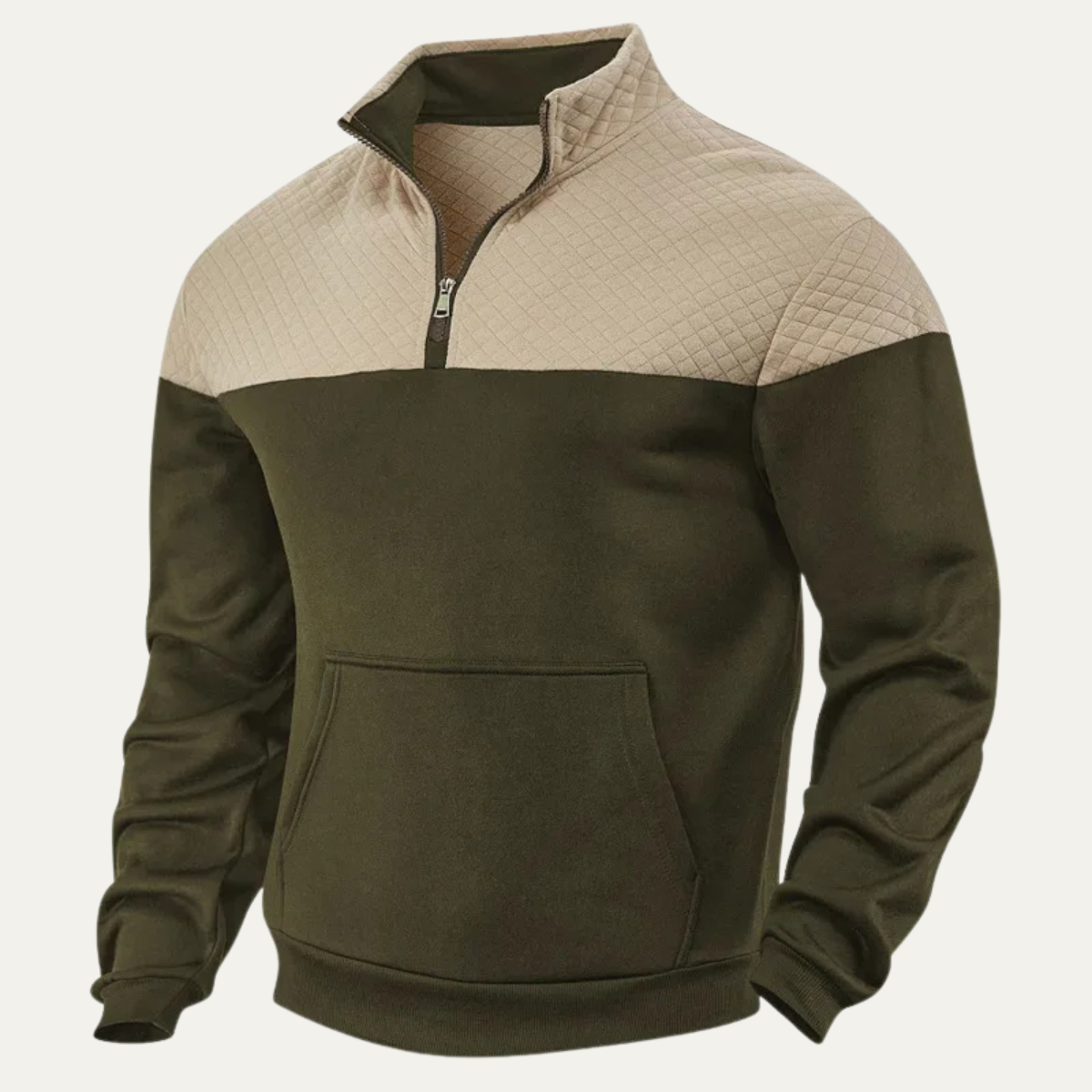 Montfield Men's Quilted Half Zip Sweater Color Block