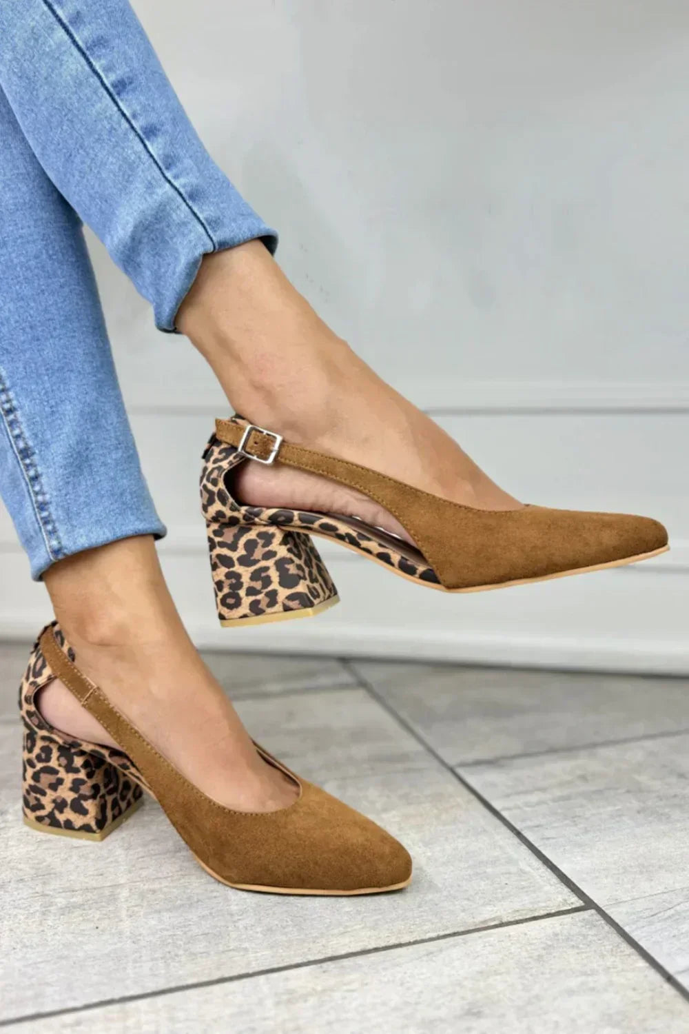 Women's Leopard Print Slingback Heels -
Fashinoza