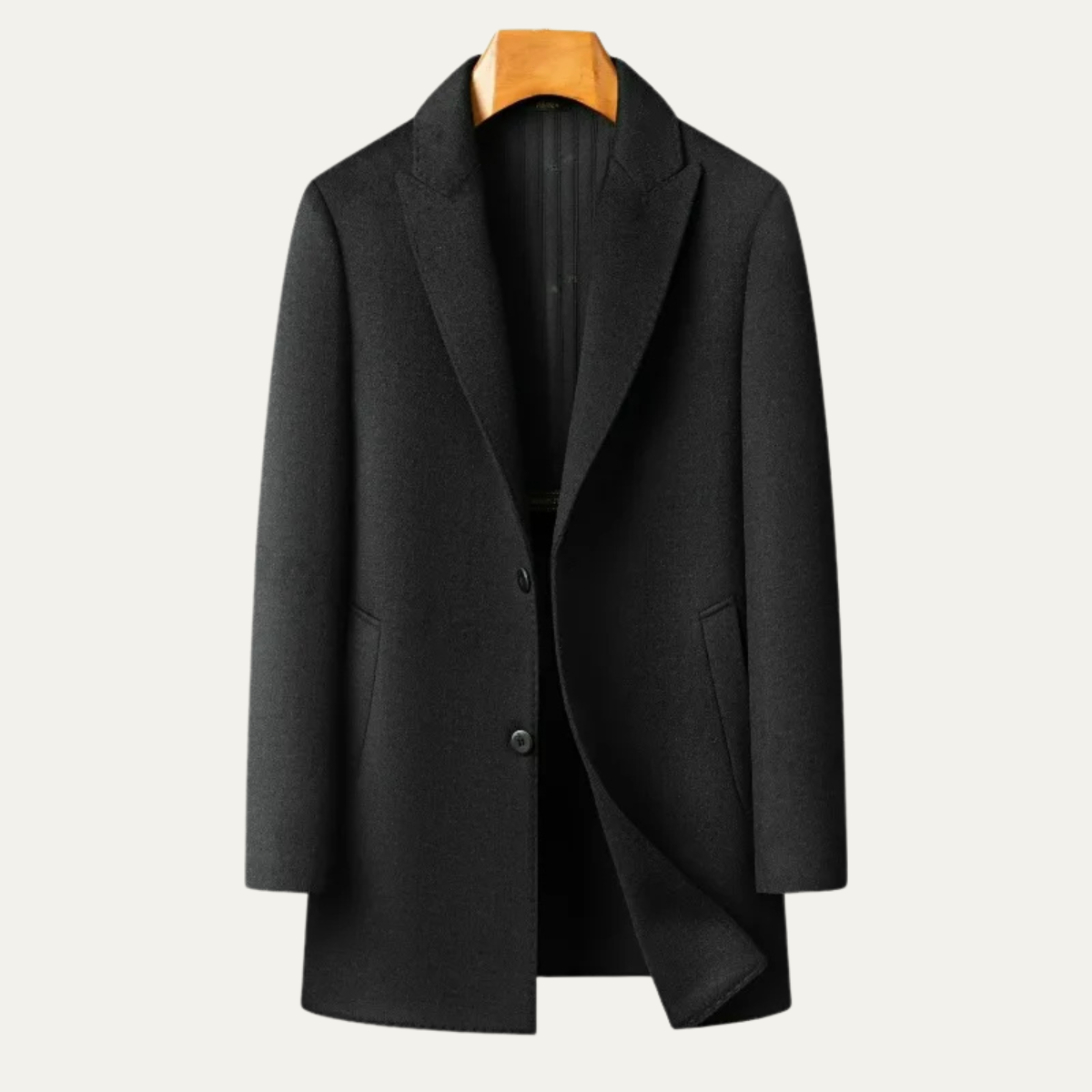 La Villa Men's Double Faced Wool Classic Coat