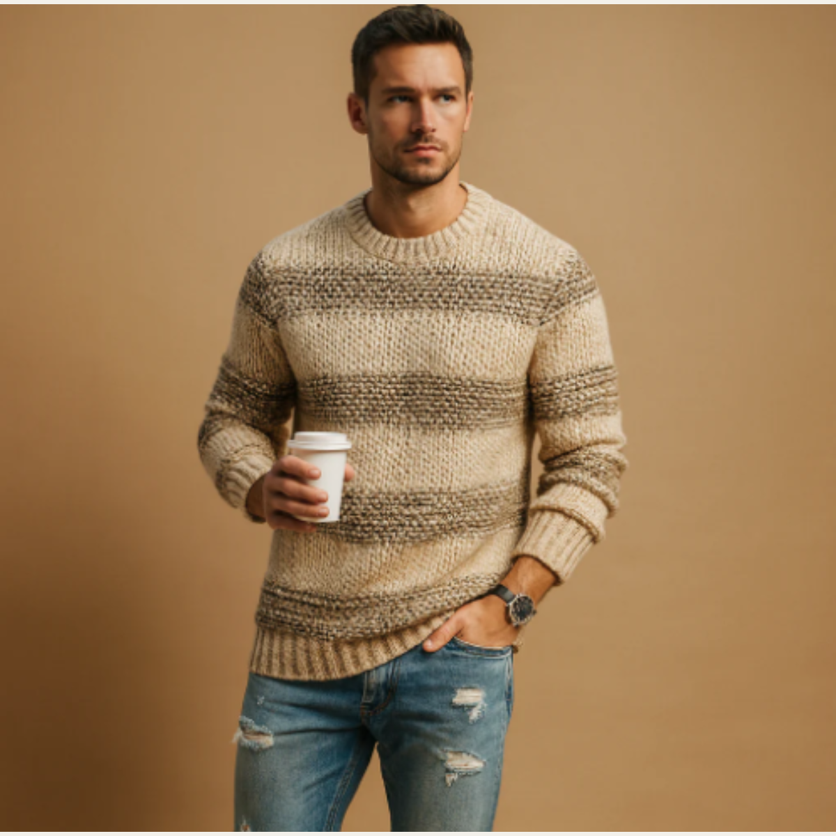 Men's Fair Isle Knitted Nordic Sweater