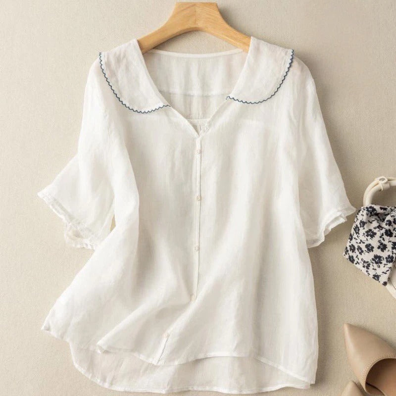 Ella | Women’s Button Front Short Sleeve Top