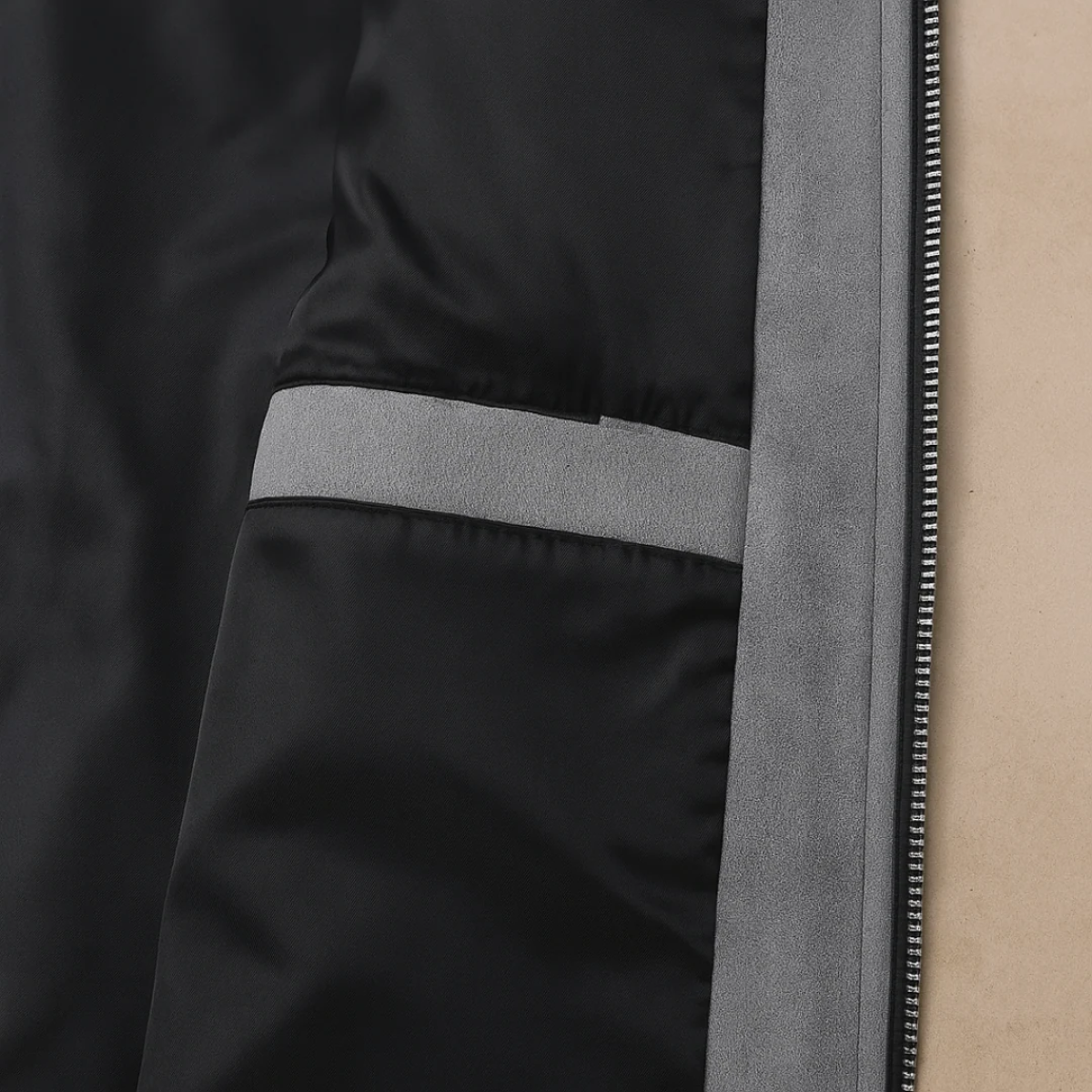 Men's Gray Suede Jacket Minimalist Winter Coat