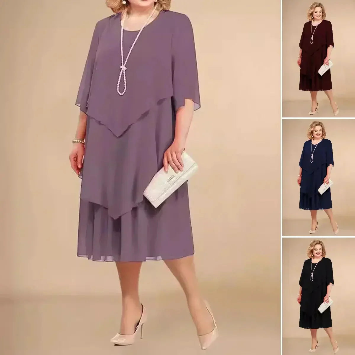 Women's Layered Dress Panel Overlay