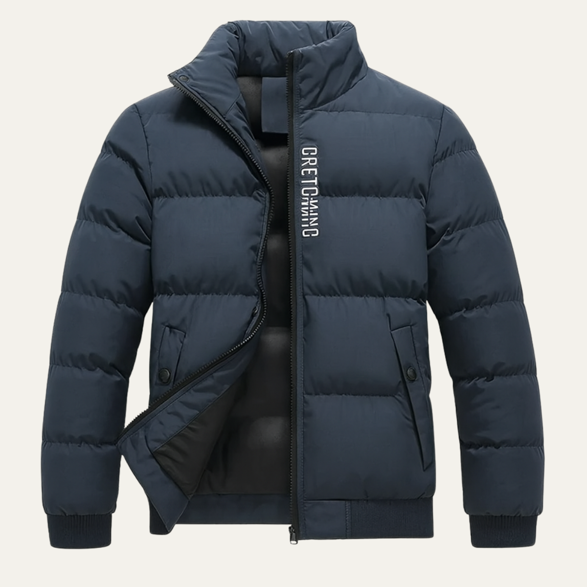 Men's Warm Puffer Jacket Waterproof Black