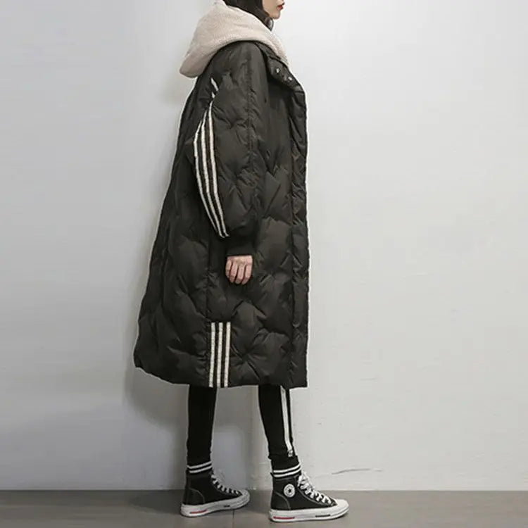Gabrielle | Women’s Warm Hooded Quilted Long Coat