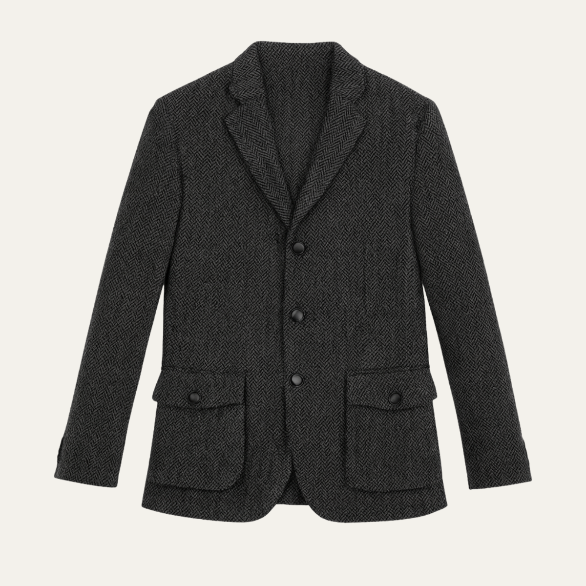 Men's Tweed Blazer Dark Gray - Fashinoza