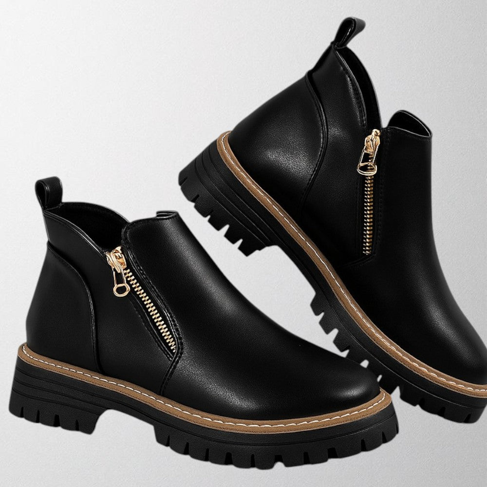 Women's Ankle Boots Rounded Toe Zipper Style
