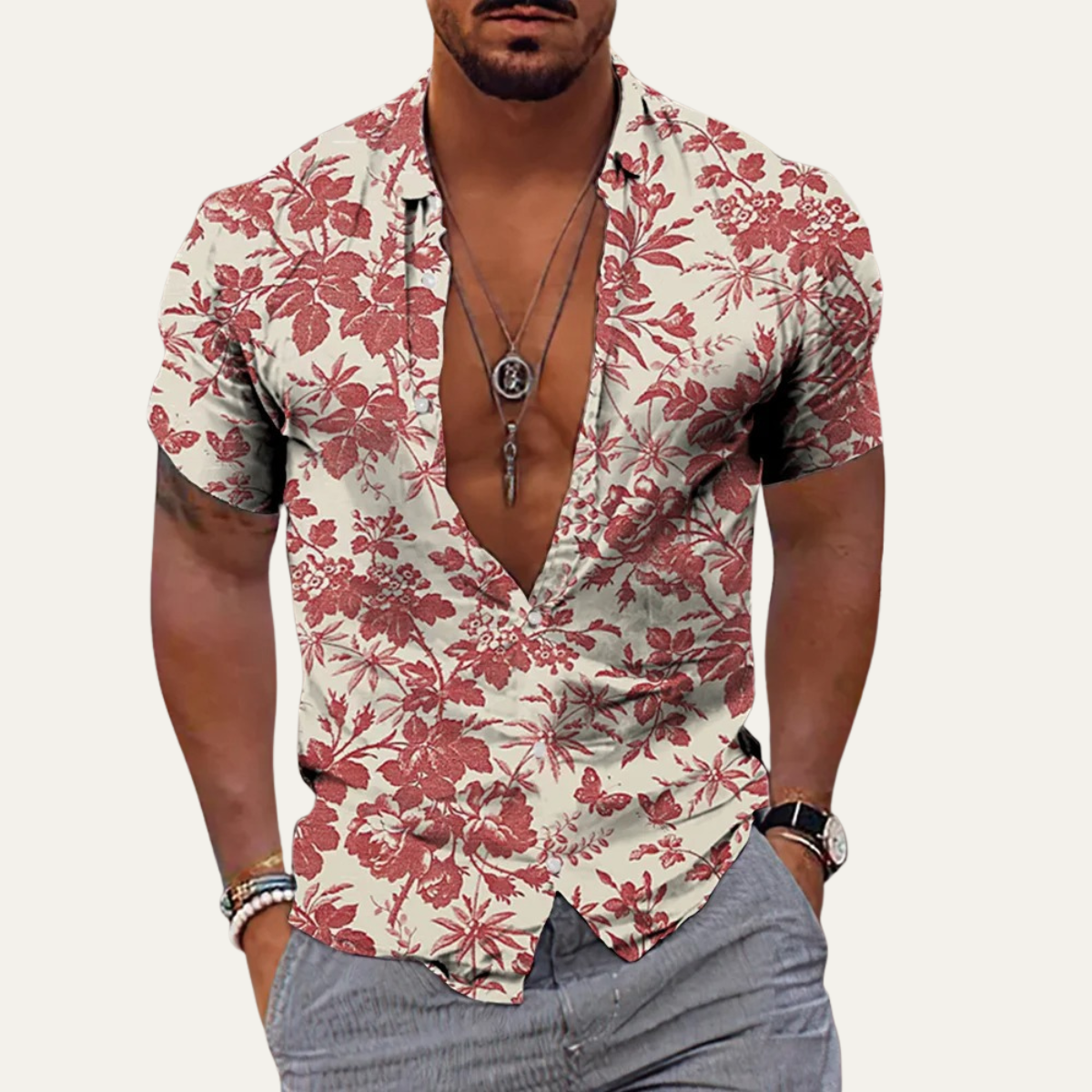 Men's Hawaiian Shirt Tropical Coconut Print