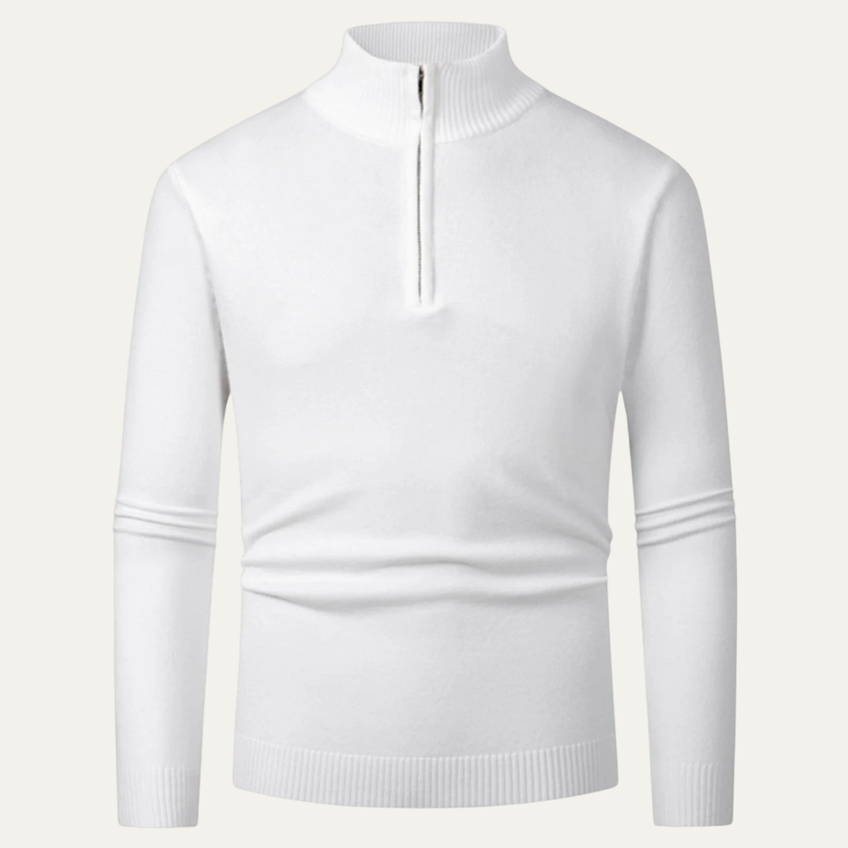 Men's Wool Turtleneck Sweater Zip Knit