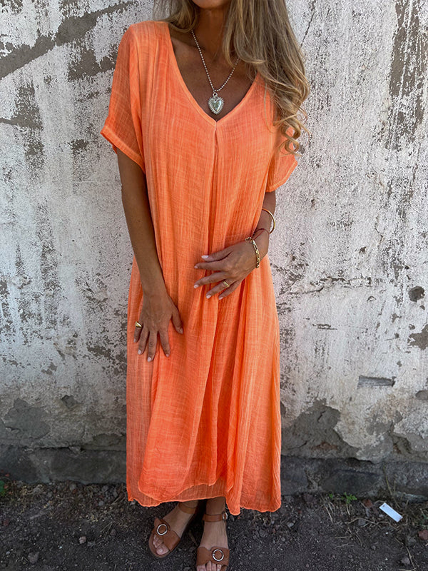Women's Maxi Dress Flowy Draped Garnet Red
