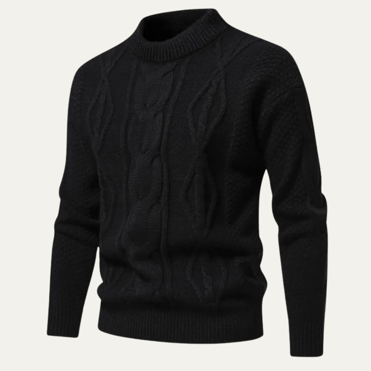 Men's Cable Knit Round Neck Sweater