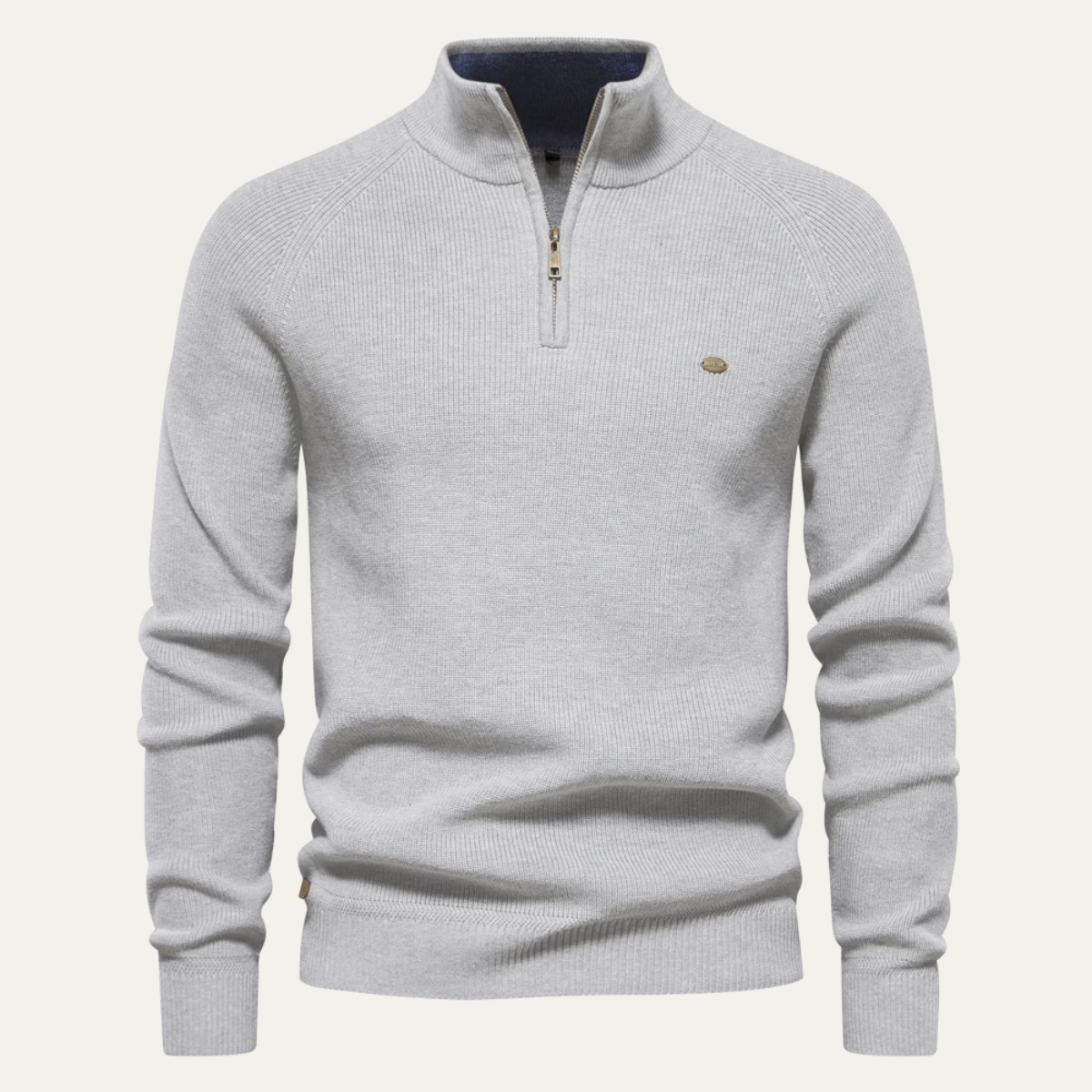 Bergamo Men's Mock Neck Knit Sweater Button Collar