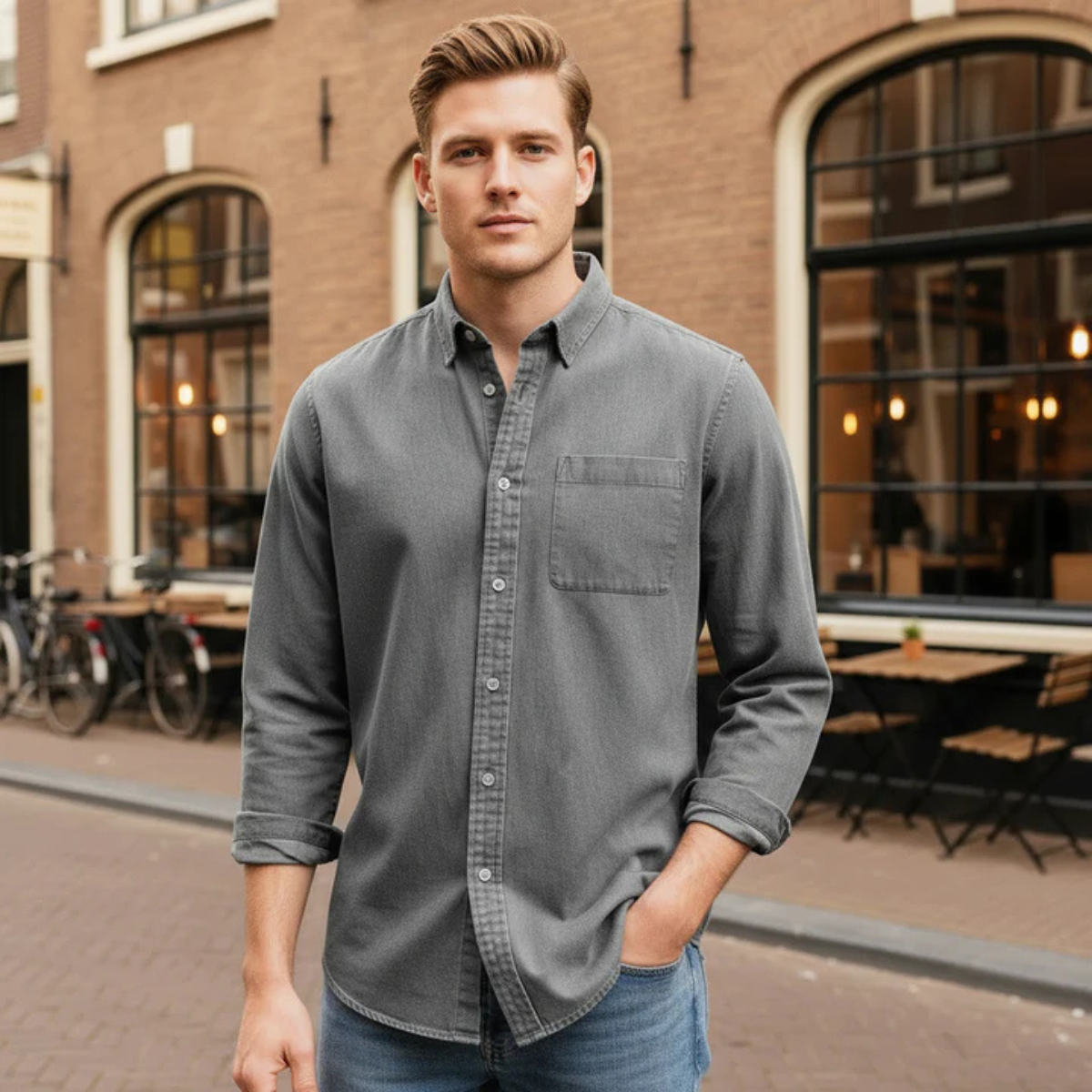 Men's Classic Oxford Dress Shirt Cotton Button Up