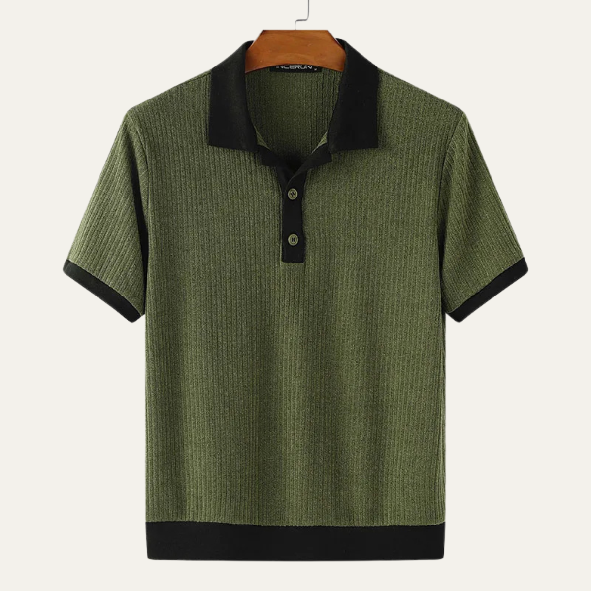 Monferrato Men's Knit Polo Shirt Patchwork Design