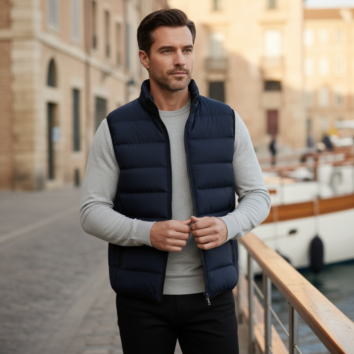 Men's Puffer Vest Quilted Black