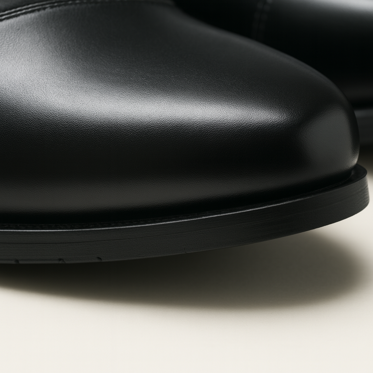 Men's Leather Chelsea Boots Polished Lace Up Black