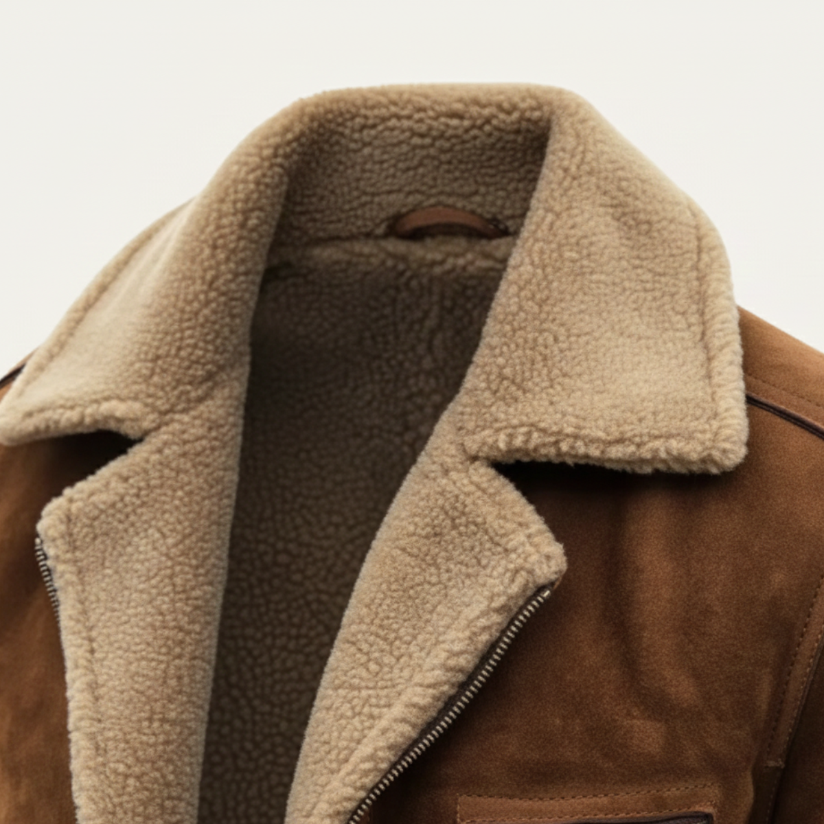 Men's Faux Suede Shearling Jacket