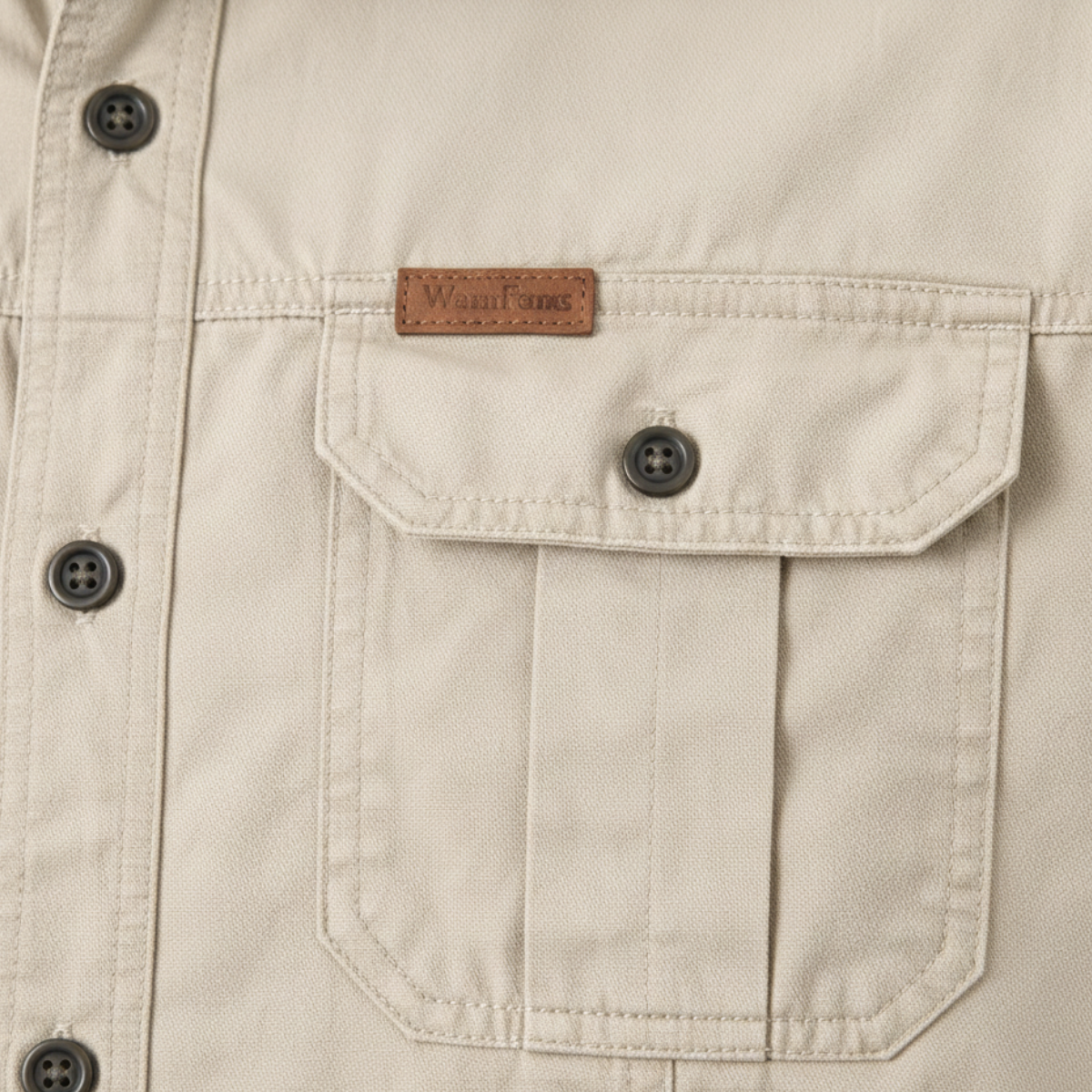 Men's Soft Cargo Shirt Multi Pocket Solid Color Cotton