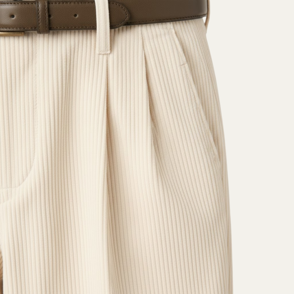 Men's Formal Pleated Straight Leg Pants High Waist