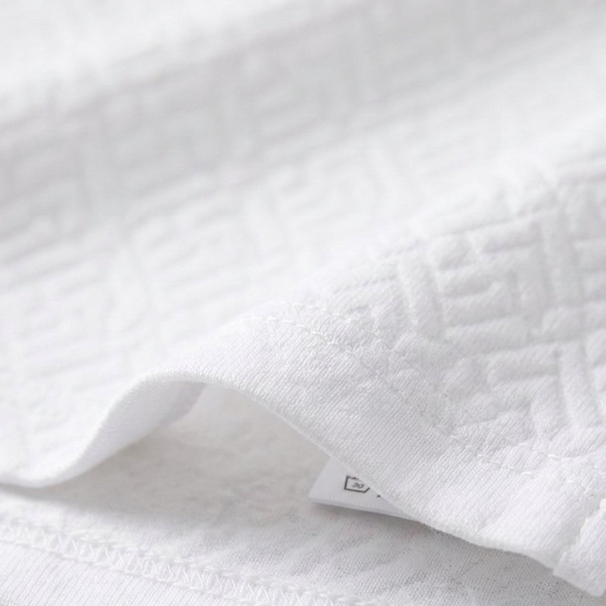 Men's White Textured Polo Shirt