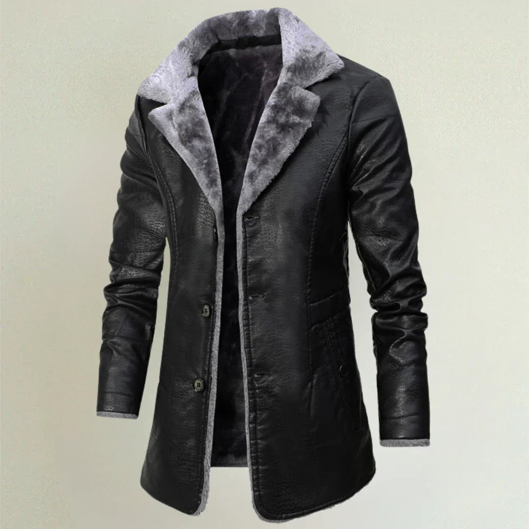 Leon | Men’s Winter Faux-Shearling Leather Coat