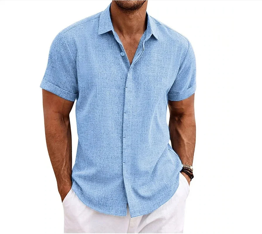 Men's Cotton Linen Dress Shirt