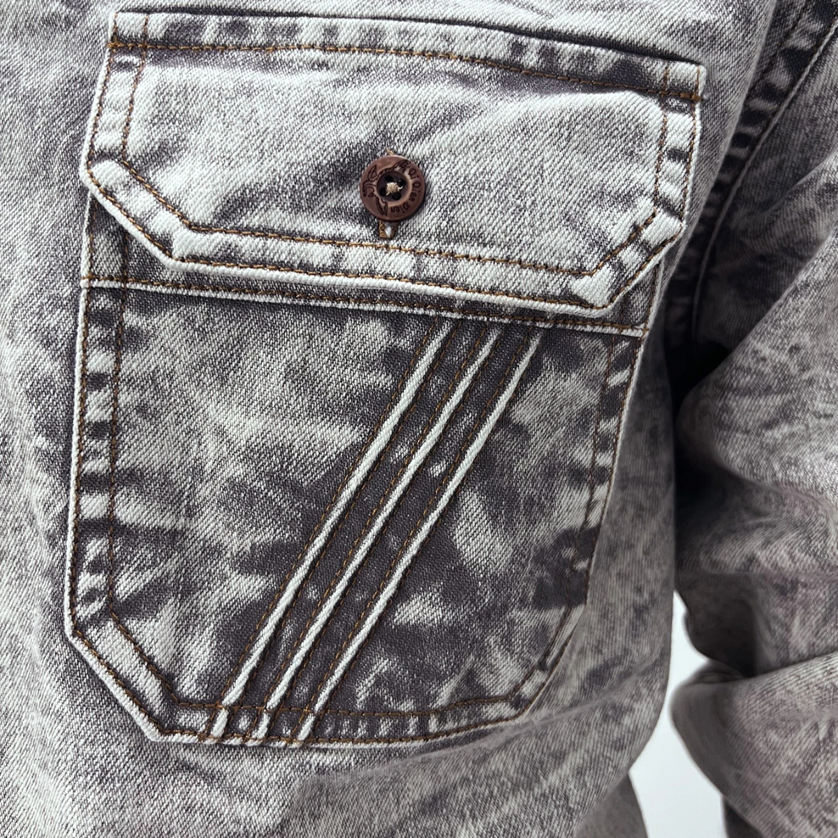Men's Vintage Denim Casual Button Up Shirt