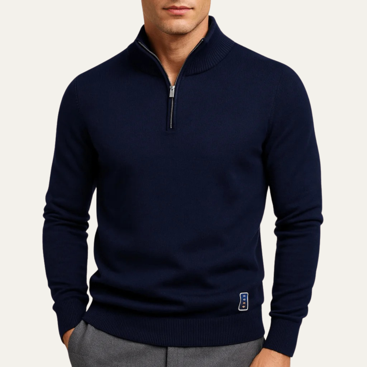 Men's Half Zip Knit Sweater Smart Casual