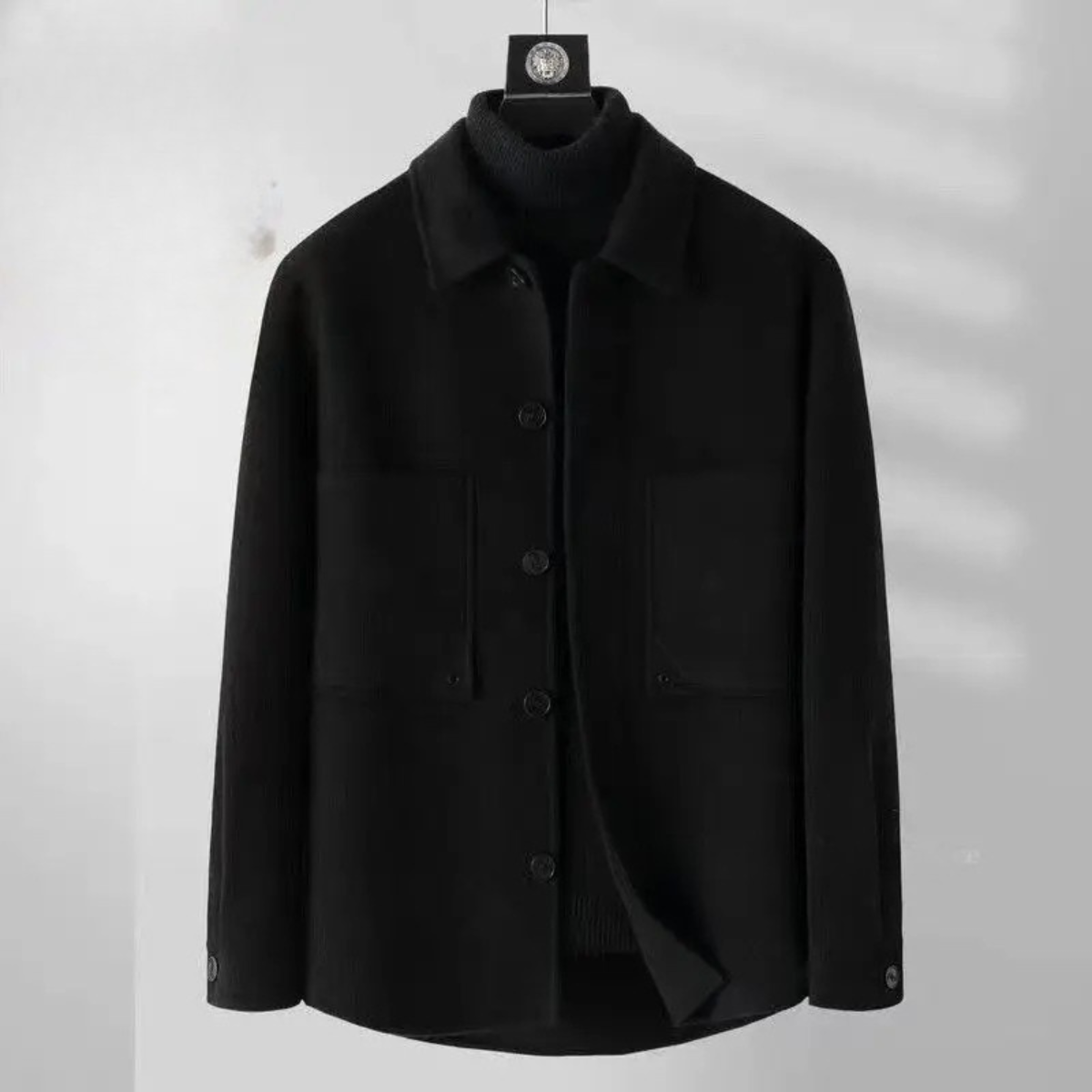 Men's Wool Jacket Thick Warm Lapel Button Classic