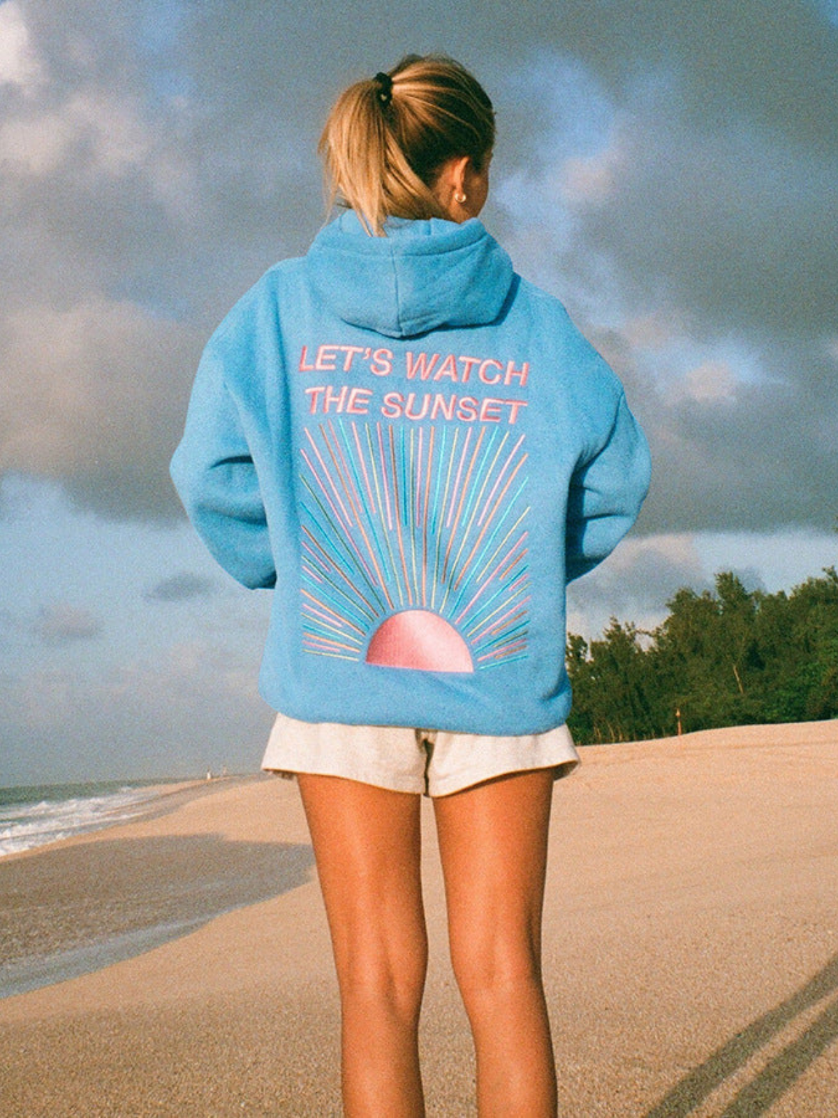 Women's Cozy Hoodie Sunset Colors Casual Outerwear