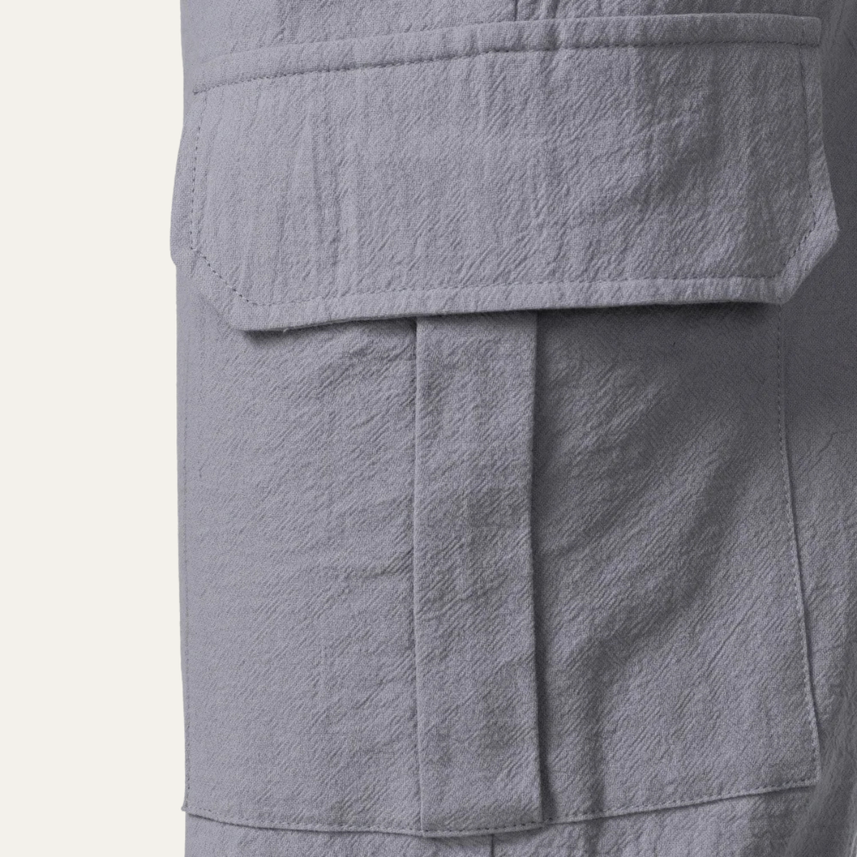 Men's Cotton Cargo Pants Loose Fit Multi Pocket Soft Khaki