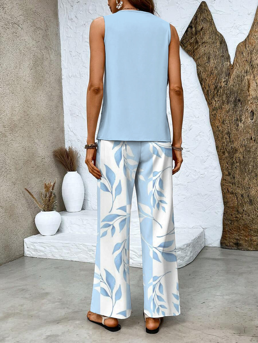 Women's Straight Leg Outfit Set Tiered