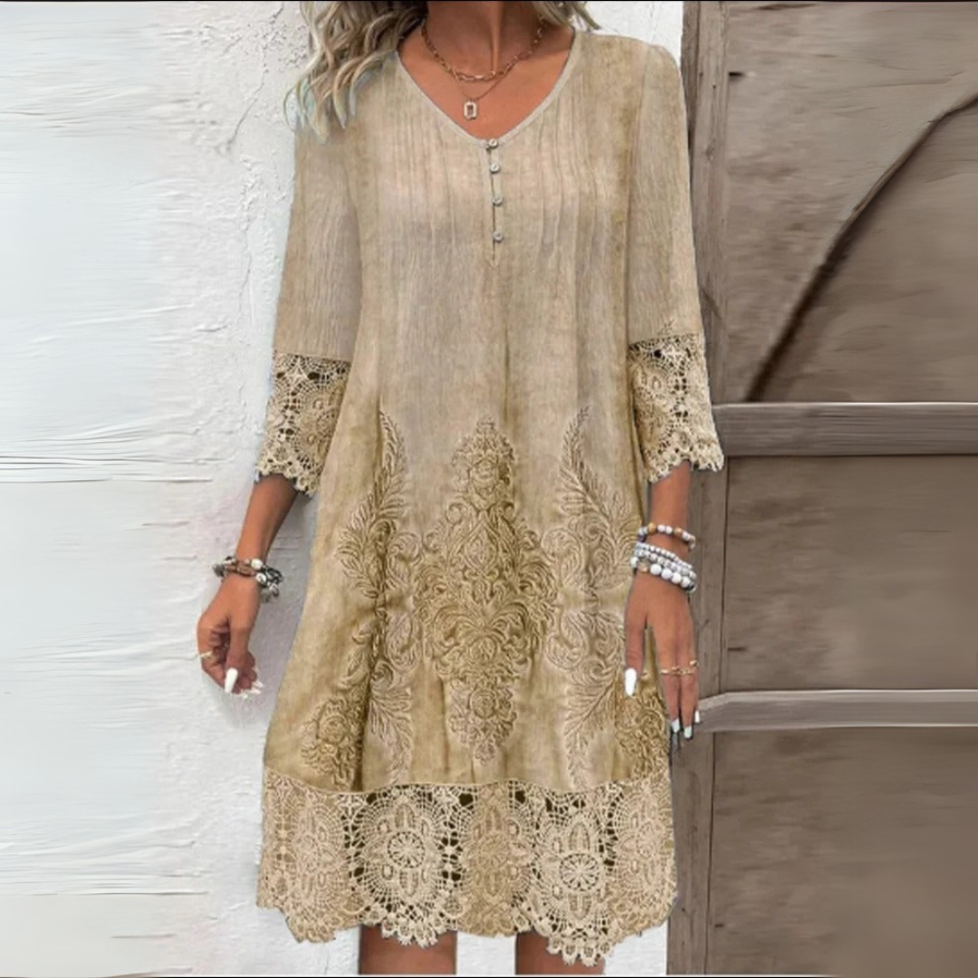 Lunaria | Women’s Floral Lace Sleeve Summer Dress