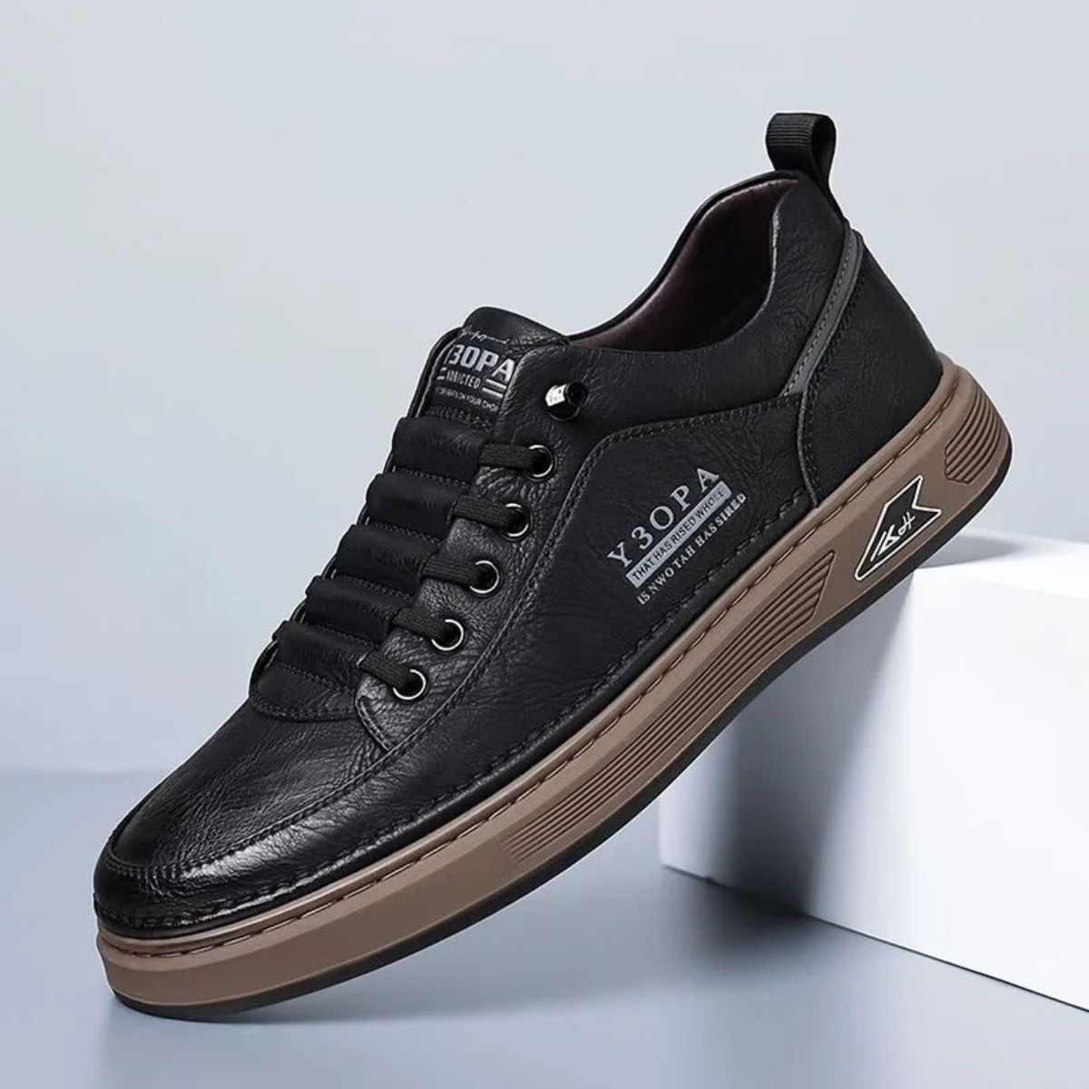 Men's Orthopedic Sneakers Shoes Modern Leather Brown