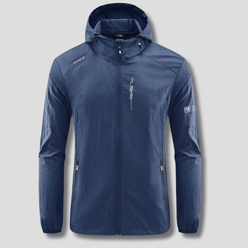 Men's Hooded Summer Jacket Windproof Water Resistant