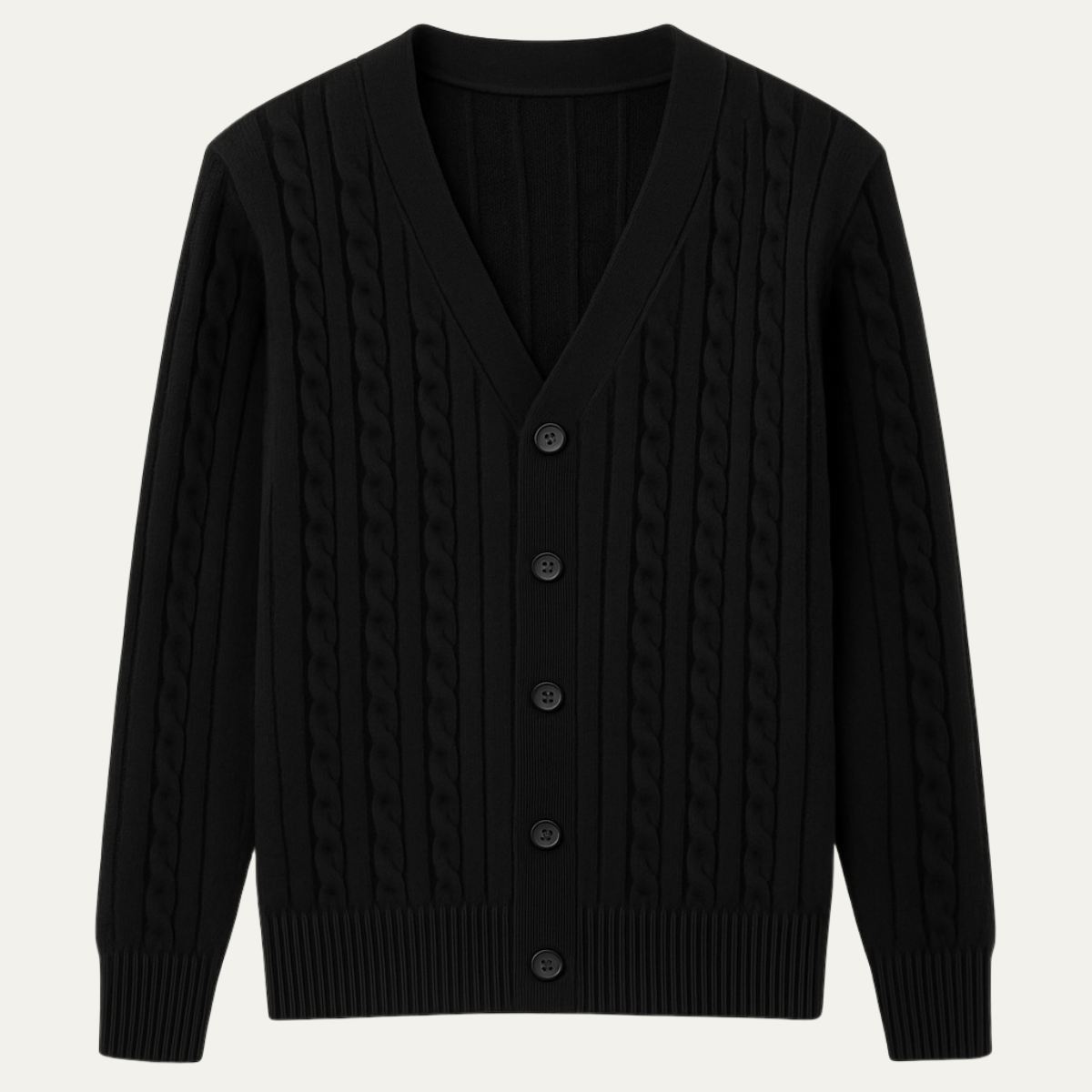 Men's Cable Knit Cardigan Button Up Sweater