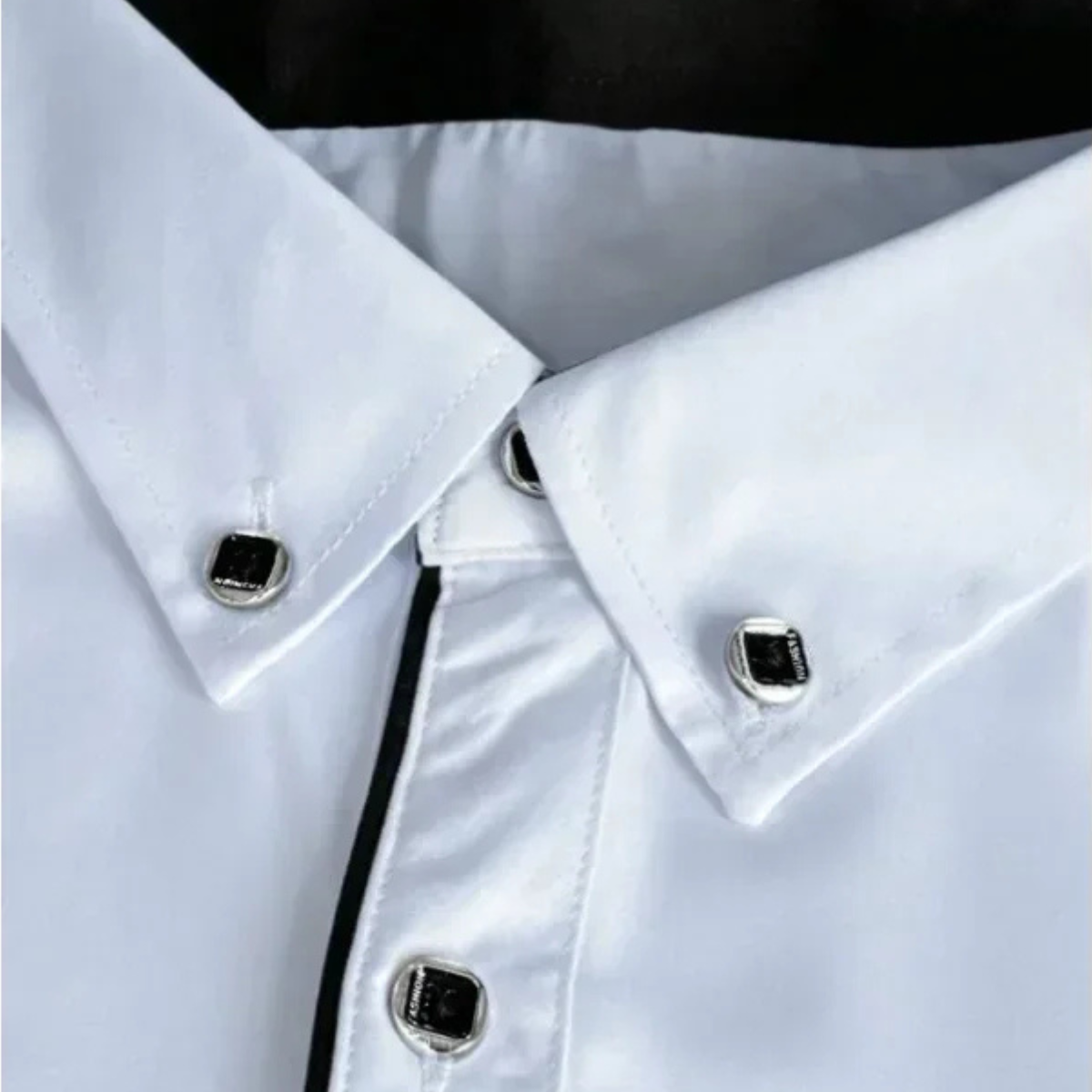 Men's Slim Fit White Dress Shirt Long Sleeve Cotton