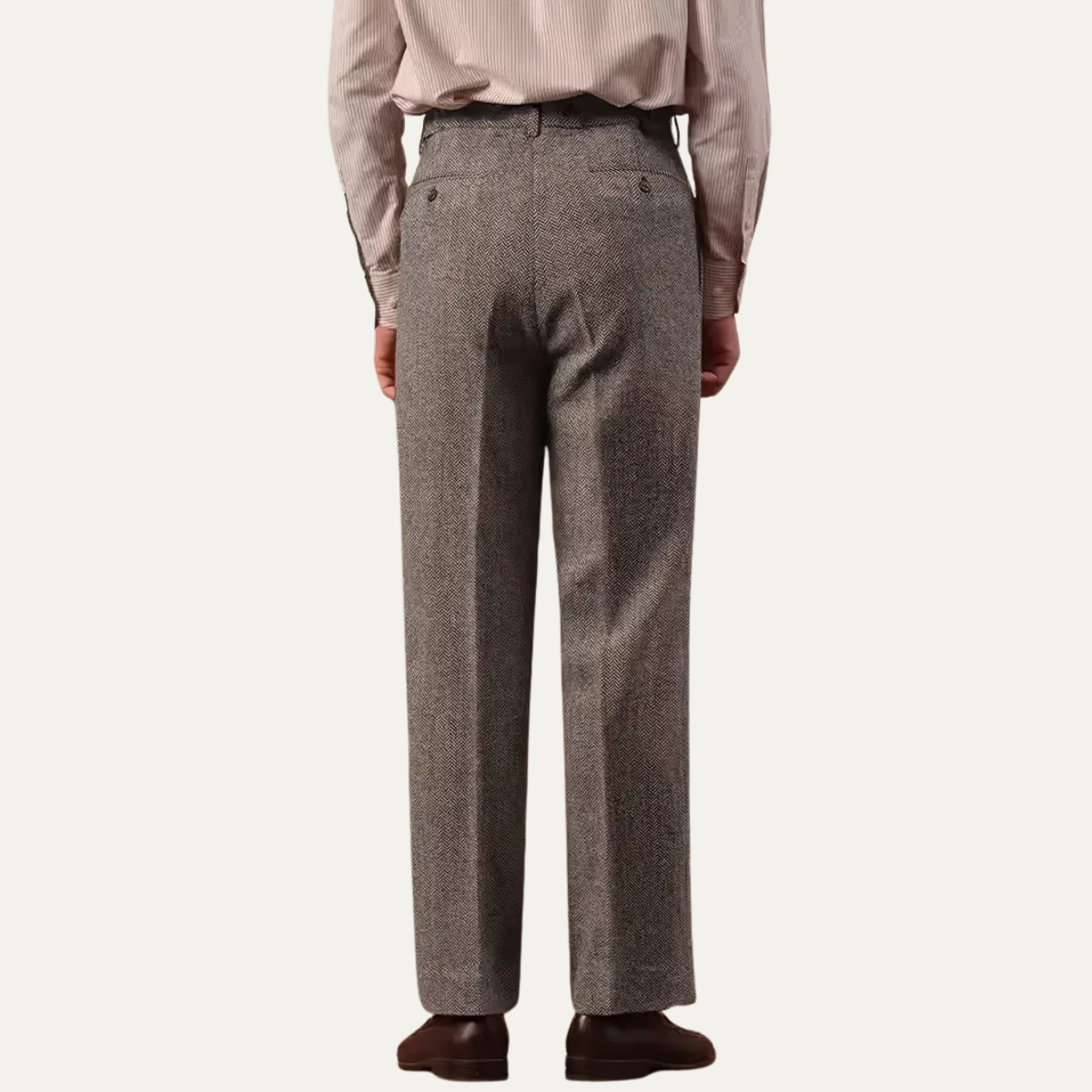 Men's High Waist Pleated Pants Tailored Fit