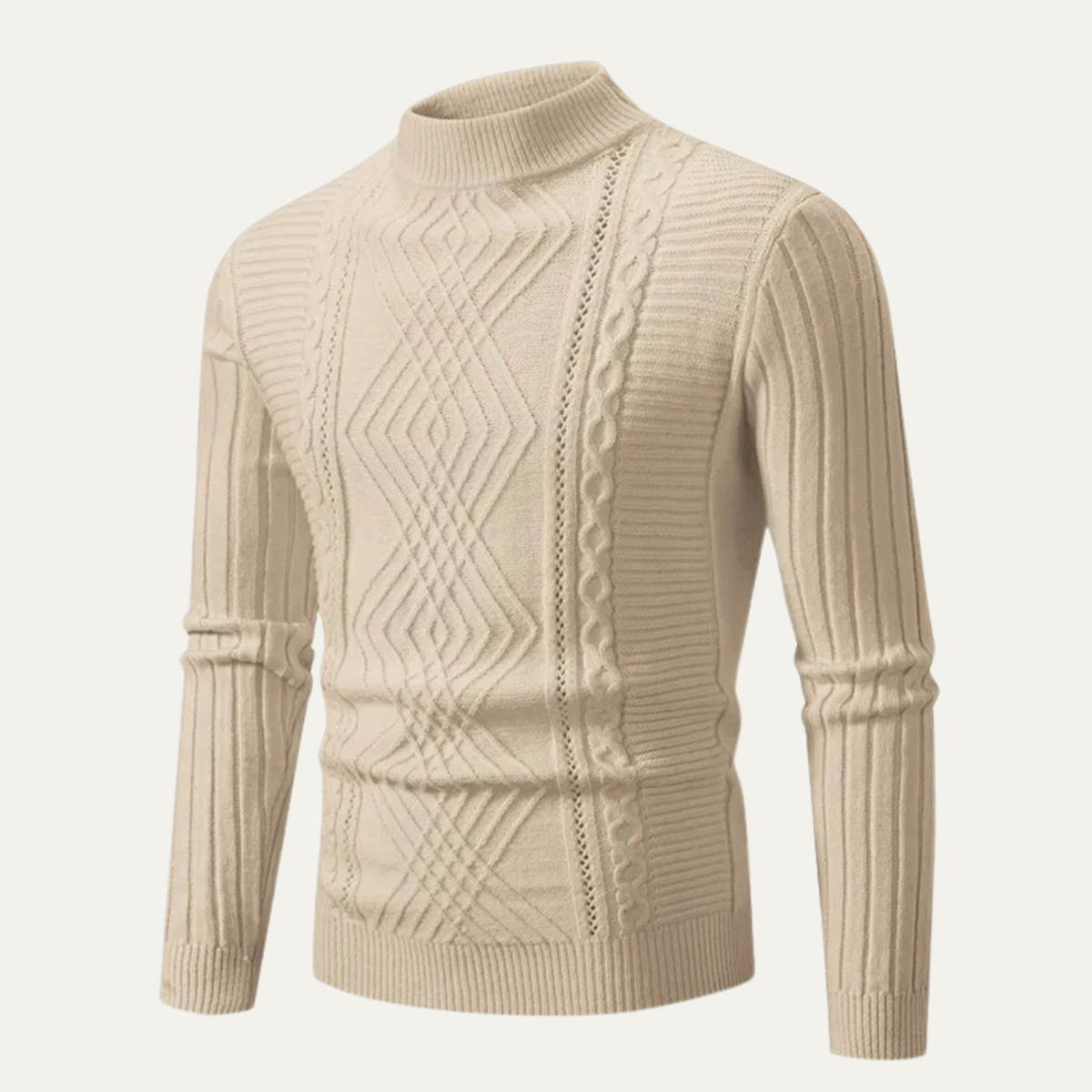 Men's Slim Fit Knitted Sweater Mock Neck