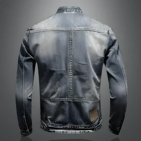Men's Retro Denim Jacket Rugged Blue