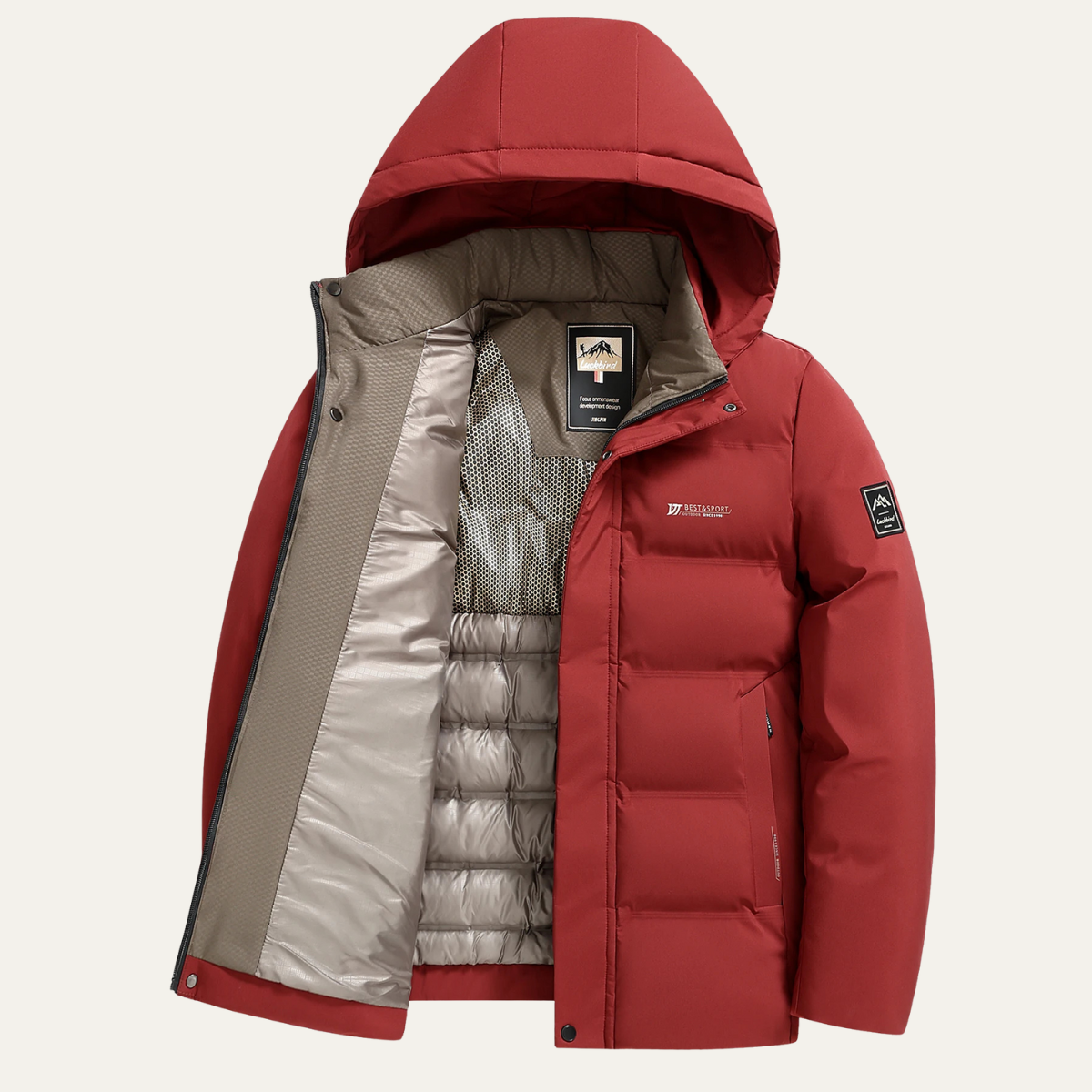Men's Cotton Padded Winter Jacket with Hood