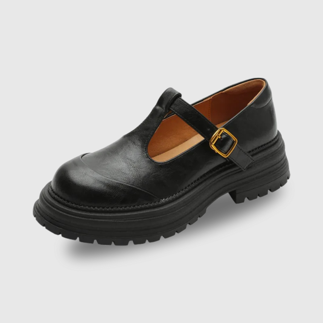 Women's T-Bar Mary Jane Round Toe Shoes Low Heel
