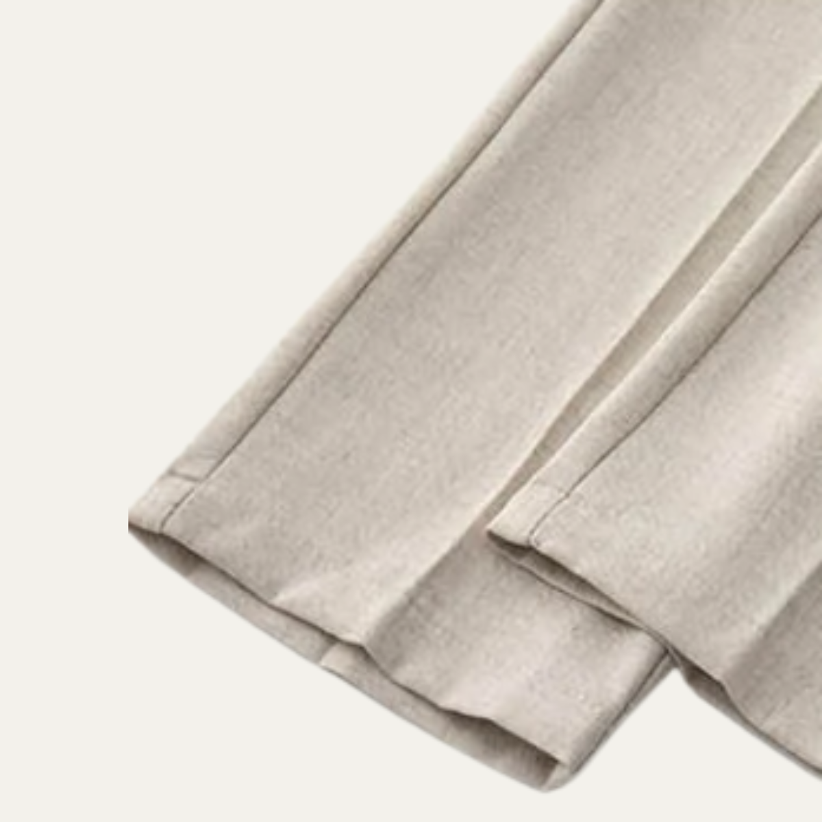 Men's Slim Fit Linen Dress Pants Pleated Beige