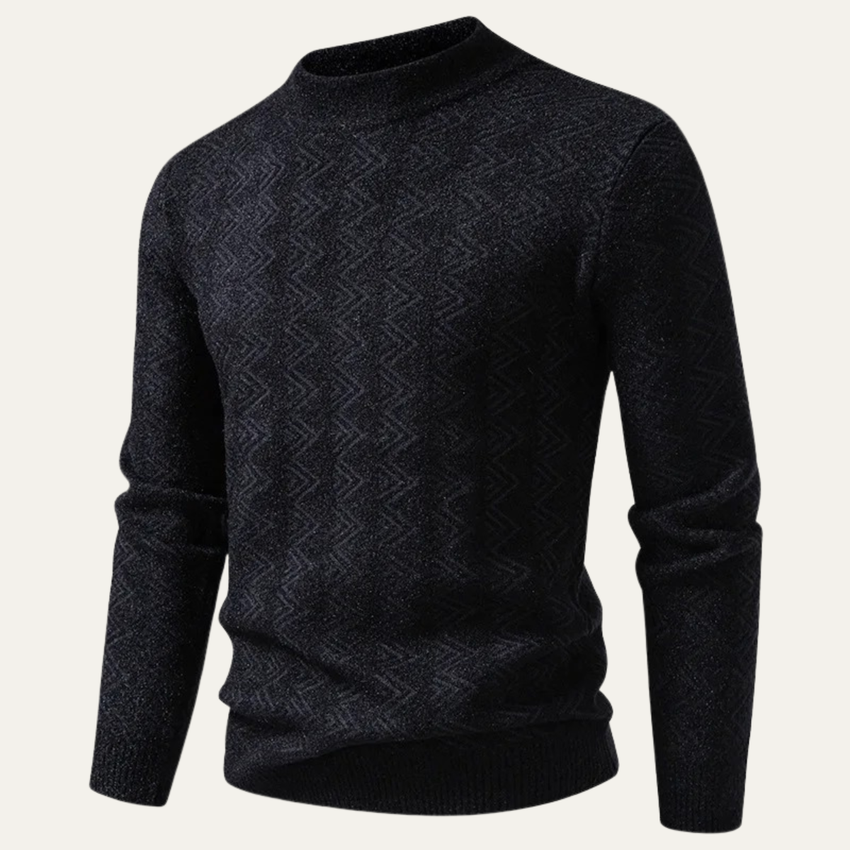 Men's Crew Neck Knit Sweater Geometric Pattern Warm