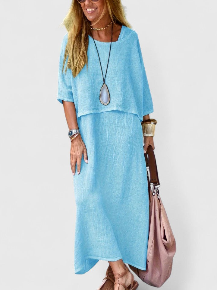 Women's Maxi Dress Set Cotton Two Piece