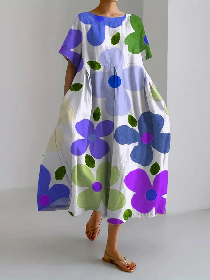Eliana Women's Midi Floral Dress Comfortable Summer Style