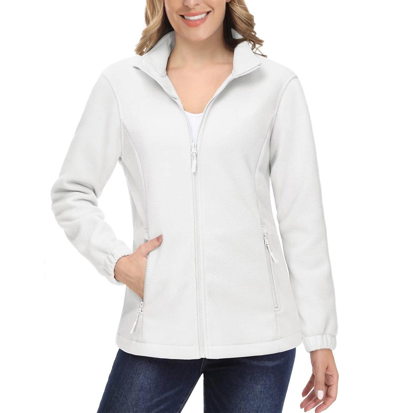 Women's Fleece Zip-Up Jacket Soft Warm Winter Coat